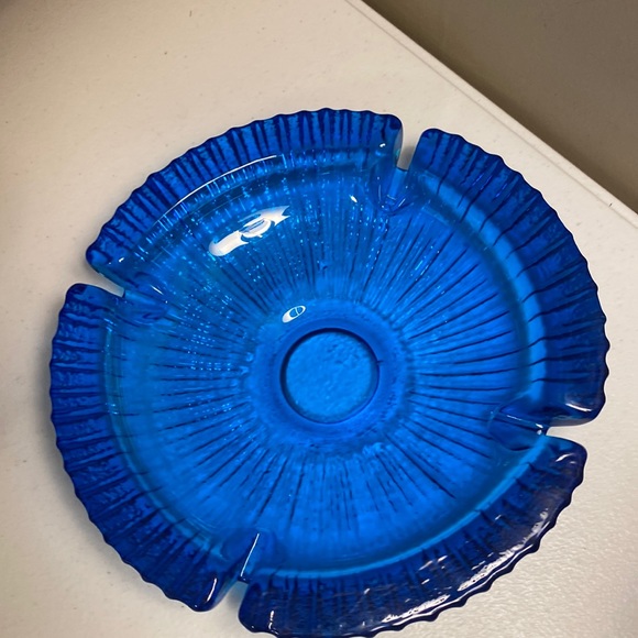 Blenko Accents Vintage Blenko Blue Starburst Ashtray Poshmark